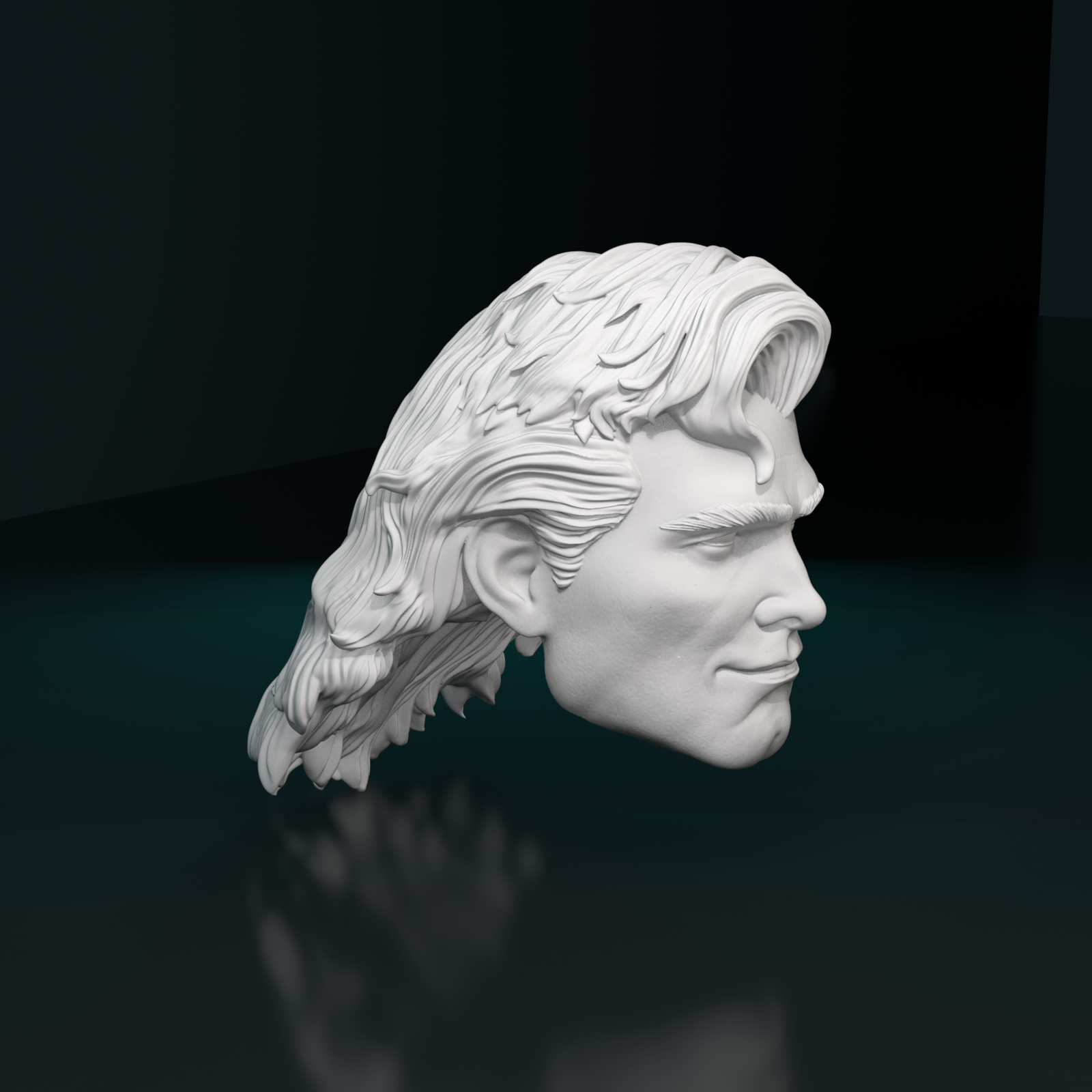 Solar Man head sculpt, profile