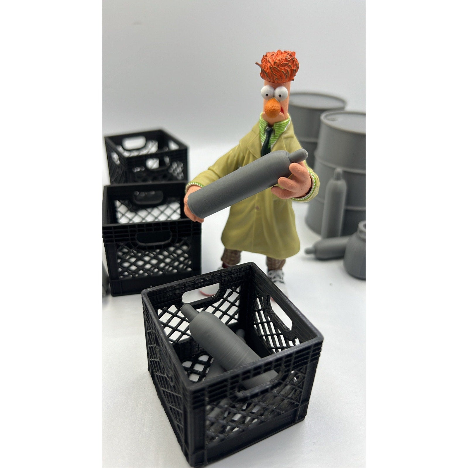 Action Figure 1/12 and 1/10 Scale Accessories 3d Printed Variety Pack Wave 1 Crates, Boxes, Oil Barrels, Action Figure Accessories for Toys
