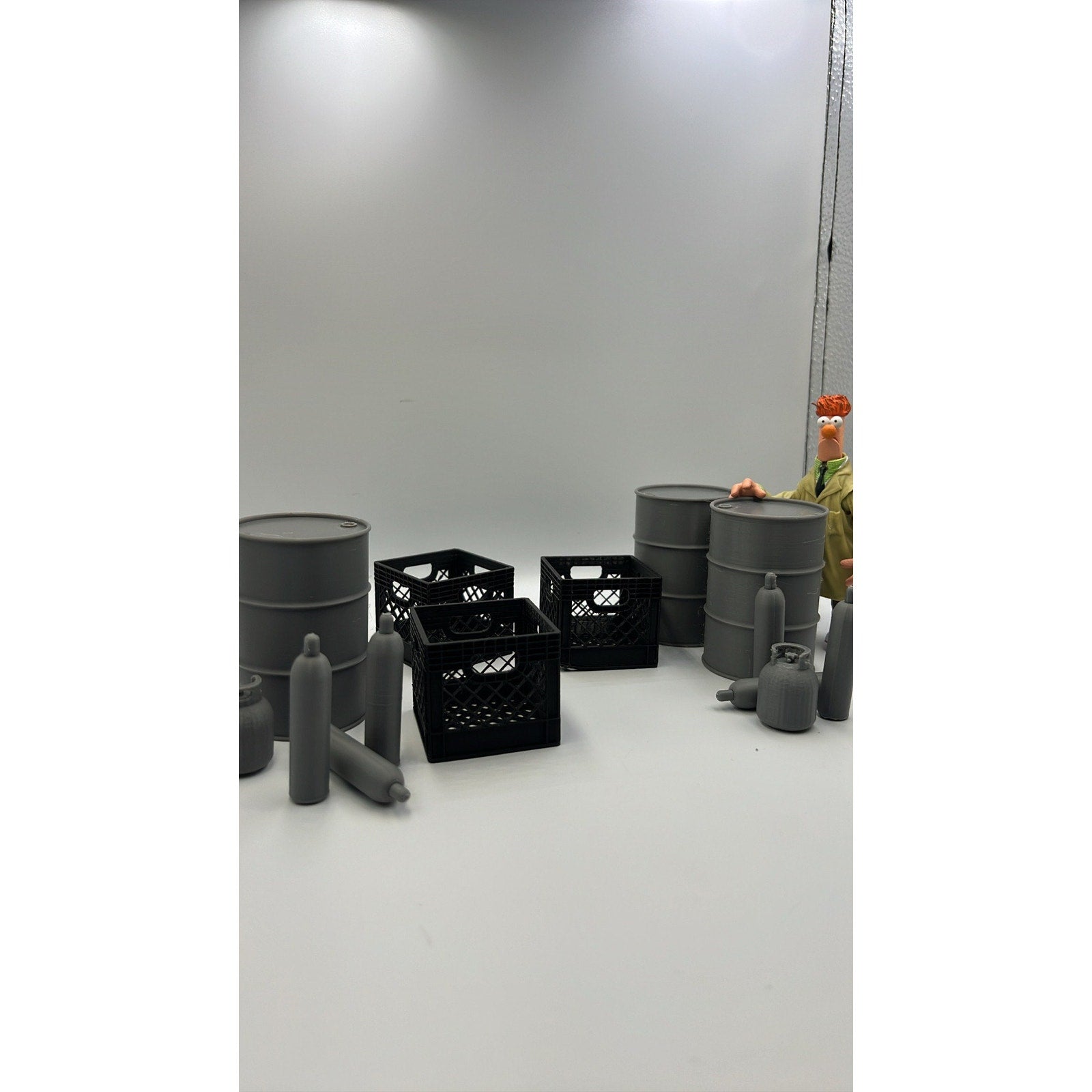 Action Figure 1/12 and 1/10 Scale Accessories 3d Printed Variety Pack Wave 1 Crates, Boxes, Oil Barrels, Action Figure Accessories for Toys