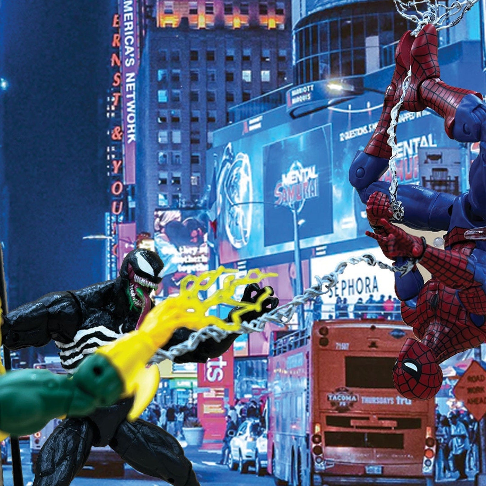 4 Pack Of Custom, Legends Scale, Super Posable, Comic Styled Webbing, 1/12 and 1/10 Scale Action Figure Accessories, Spider Webs, Wired Webs