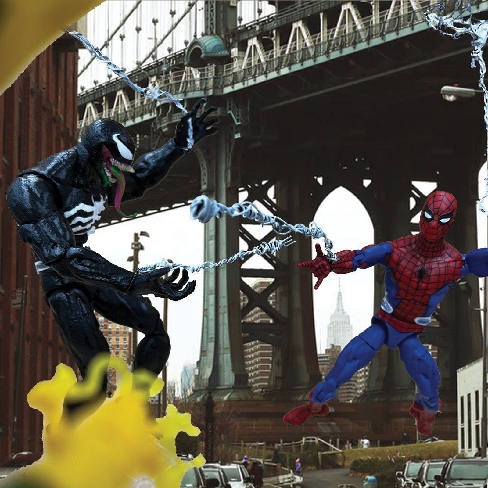 4 Pack Of Custom, Legends Scale, Super Posable, Comic Styled Webbing, 1/12 and 1/10 Scale Action Figure Accessories, Spider Webs, Wired Webs