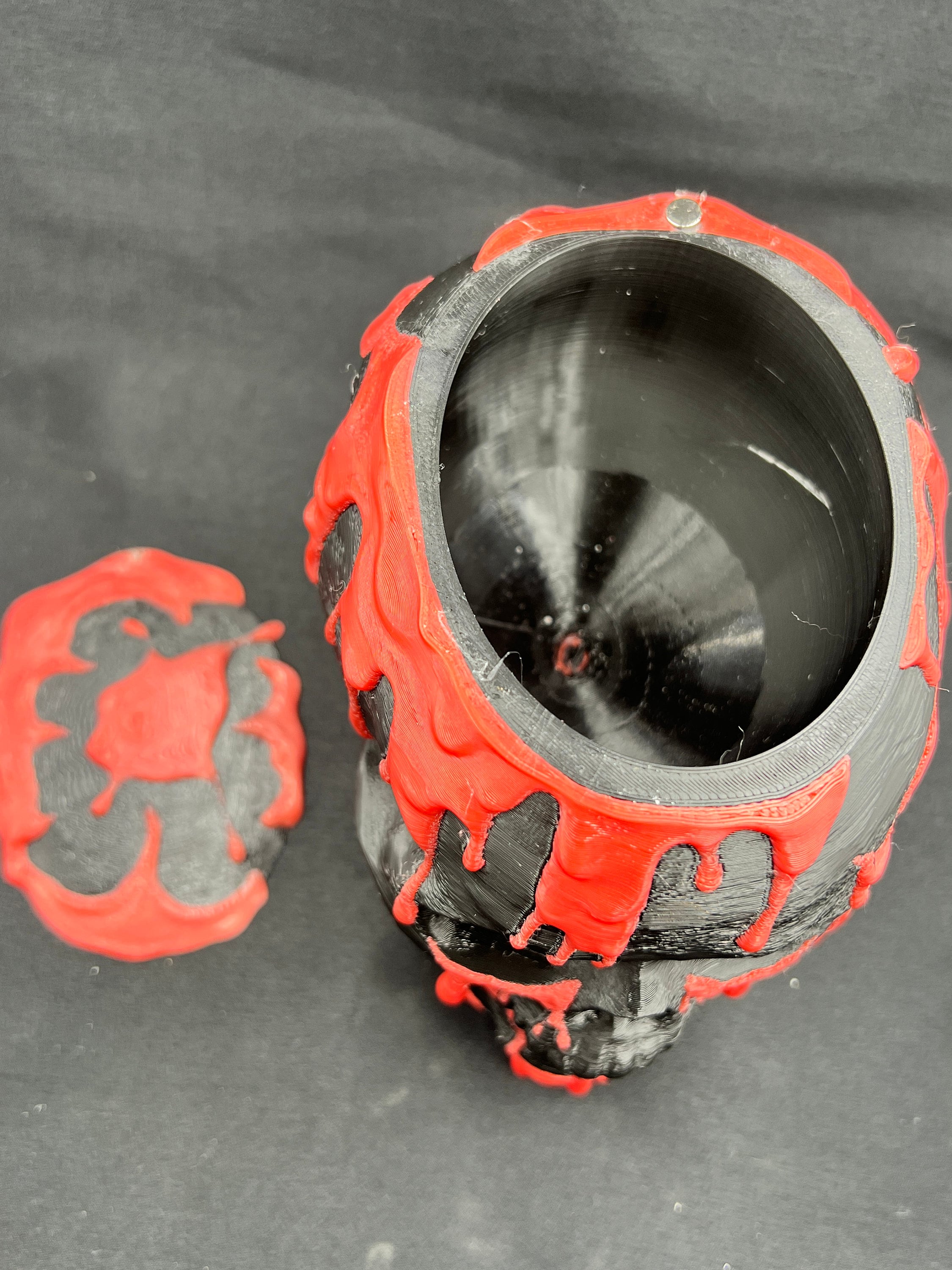 Skull Candy Dish used as a pen holder