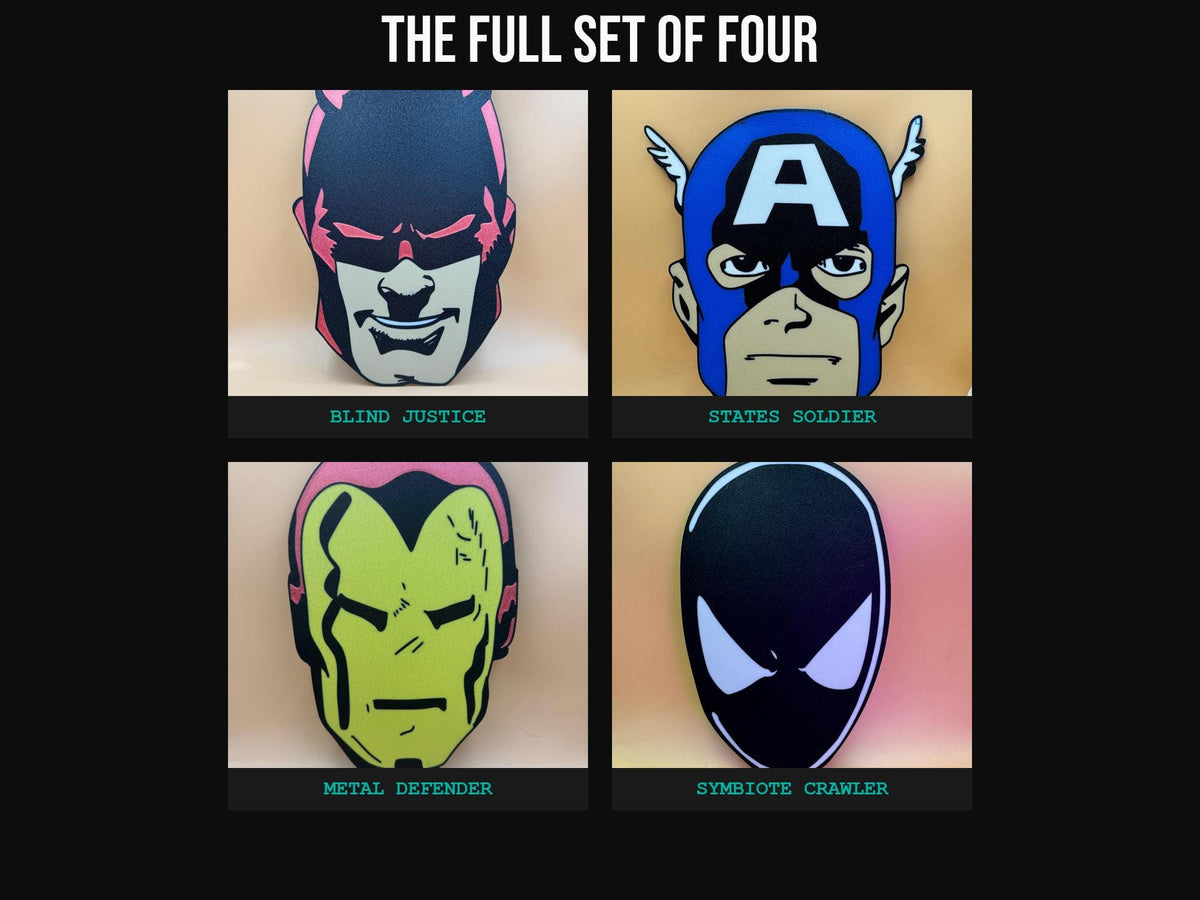 Hero Head Wall Art Bundle, all four heads