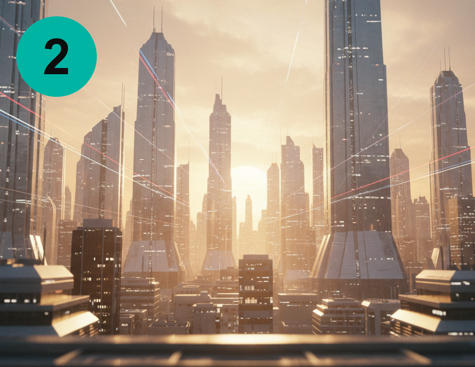2 - Golden Future City action figure backdrop print