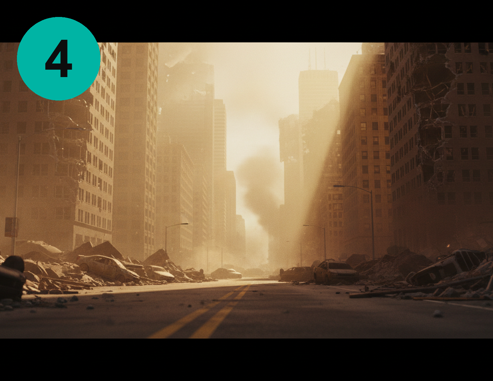 4 - Battle-Torn City action figure backdrop print