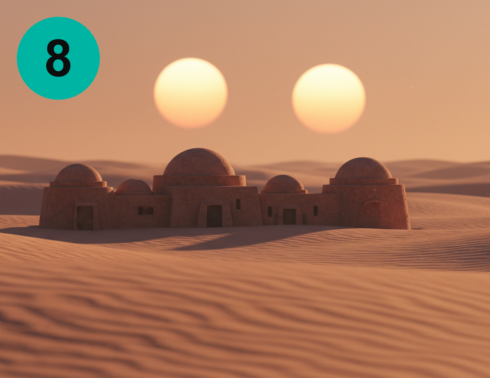 8 - Twin-Sun Desert Outpost action figure backdrop print