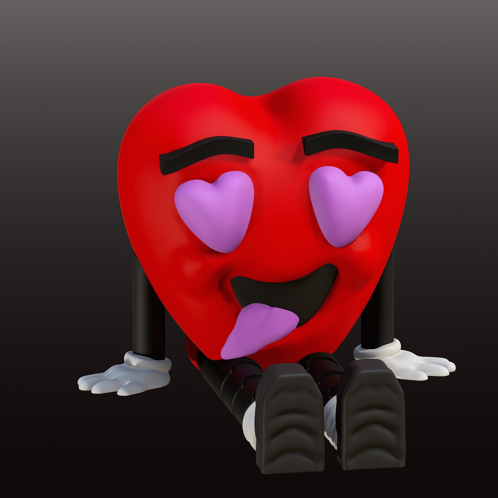 Smitten flexi heart with heart eyes and tongue out