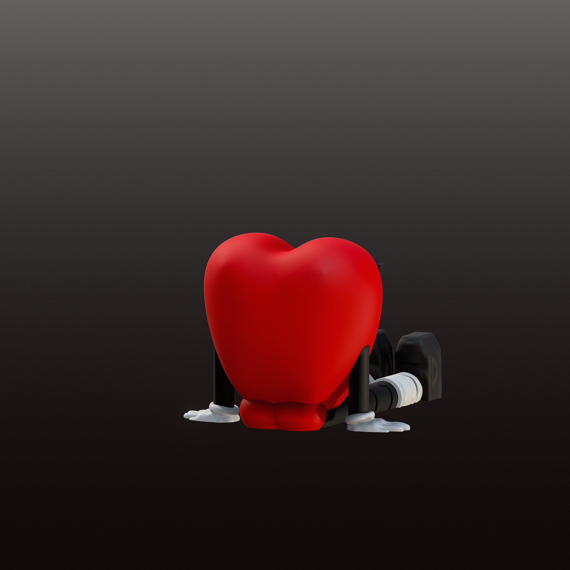 Smitten Flexi Heart, Heart with Heart Eyes and Tongue Out, Articulated 3D Printed Desk Buddy