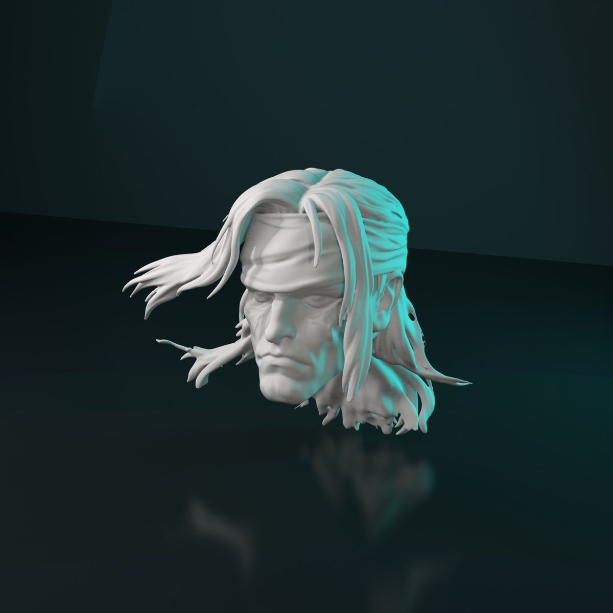 Custom arcade grappler head sculpt, 3D printed