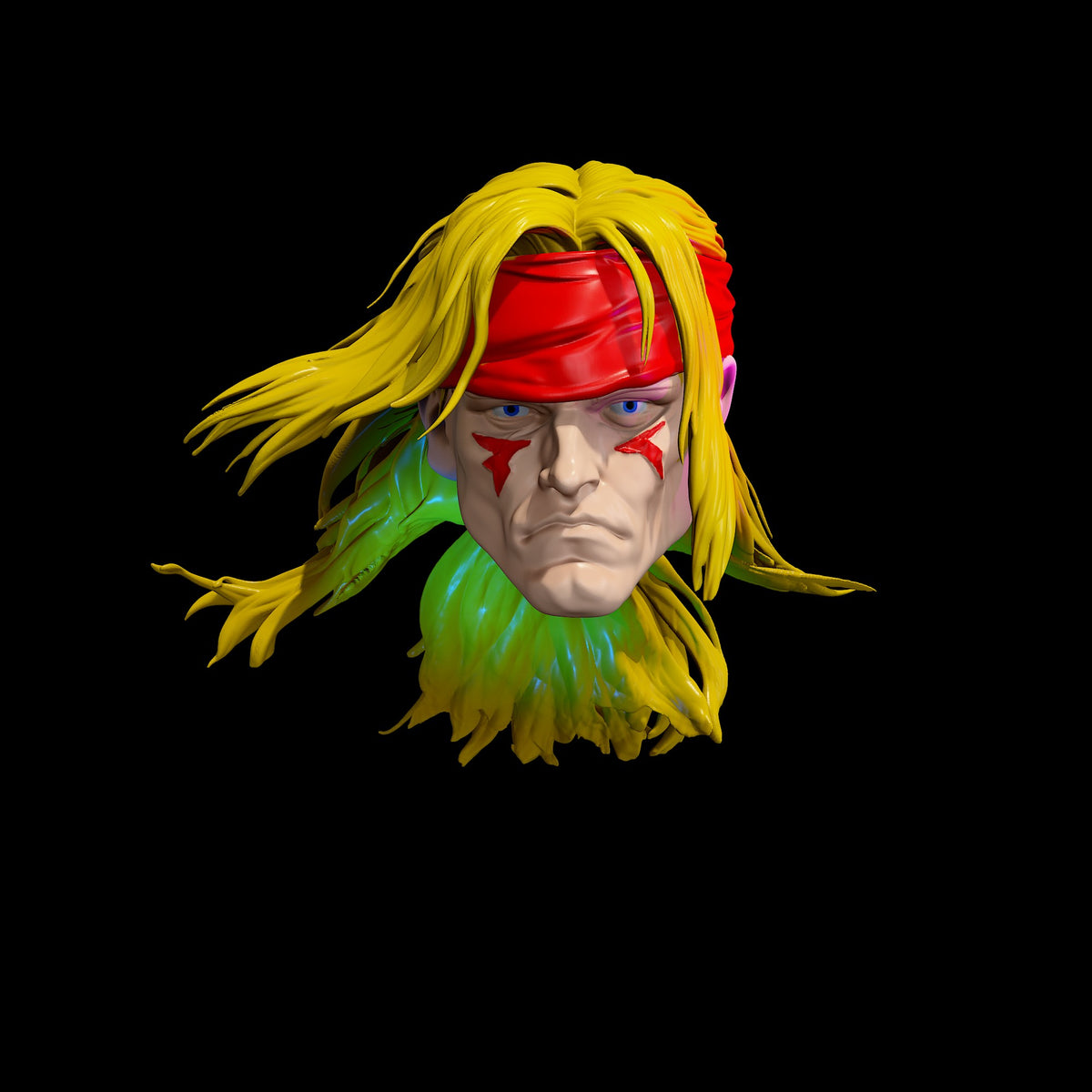 Arcade Grappler Head Sculpt, Custom Action Figure Accessory