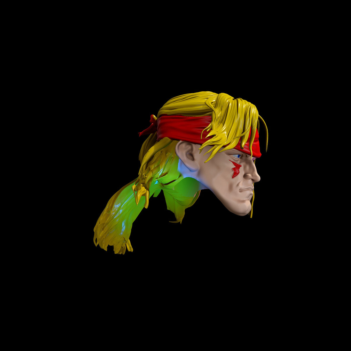 Arcade Grappler Head Sculpt, Custom Action Figure Accessory