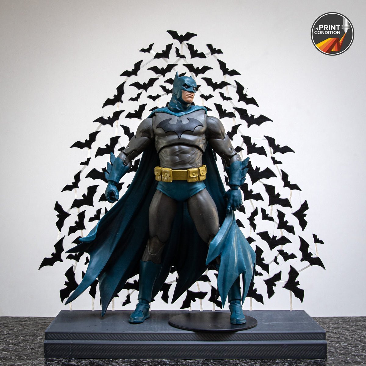 Bat swarm shown behind a figure for scale