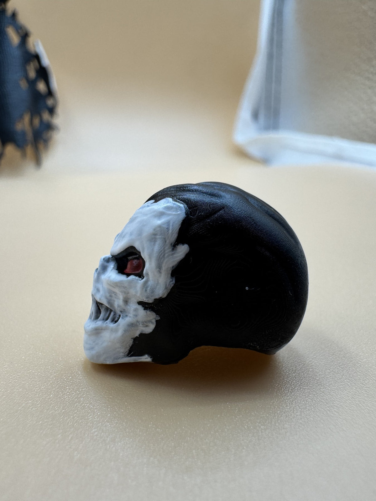 Grinning Dread painted head, left
