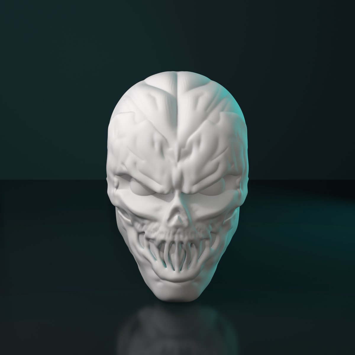 Grinning Dread head sculpt, front