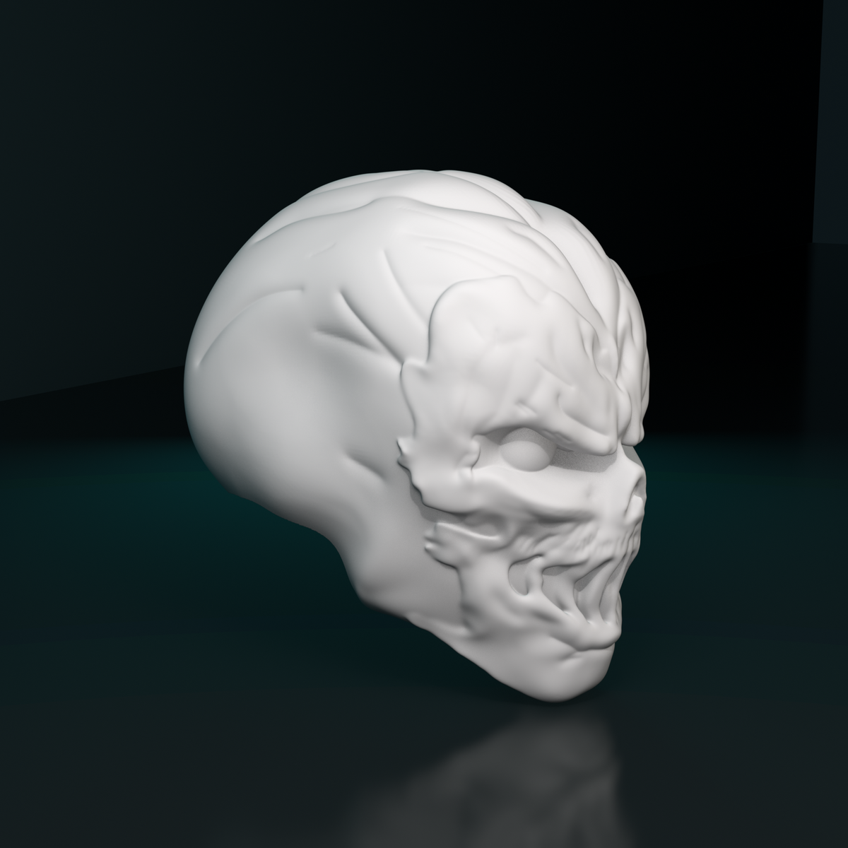 Grinning Dread head sculpt, profile